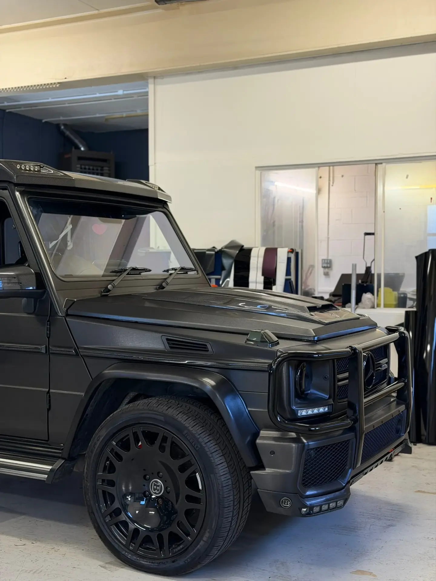 Mercedes G-Wagon wrapped in brushed black vinyl by Tauro Design