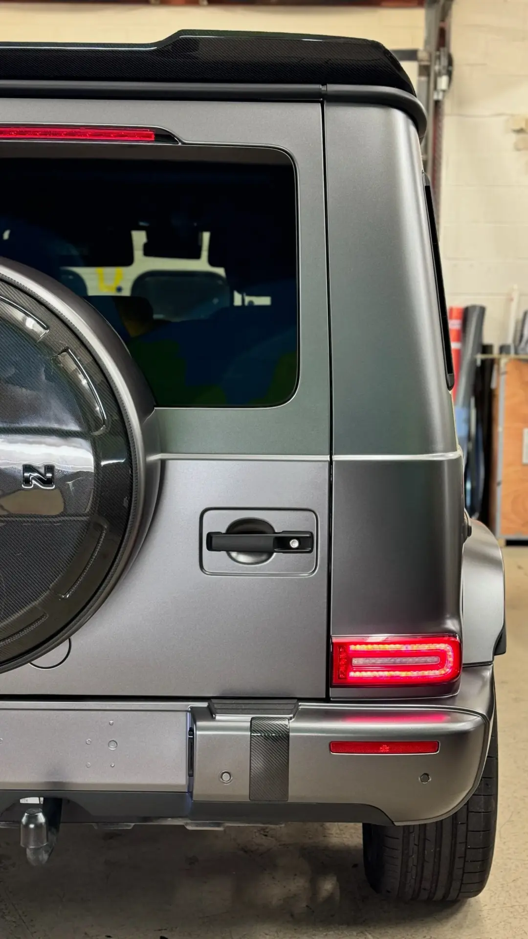 Mercedes G-Wagon wrapped in matt grey vinyl by Tauro Design, view 2