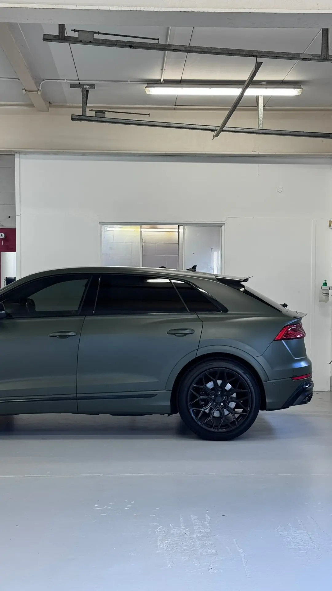 Audi SQ8 wrapped in military green vinyl by Tauro Design