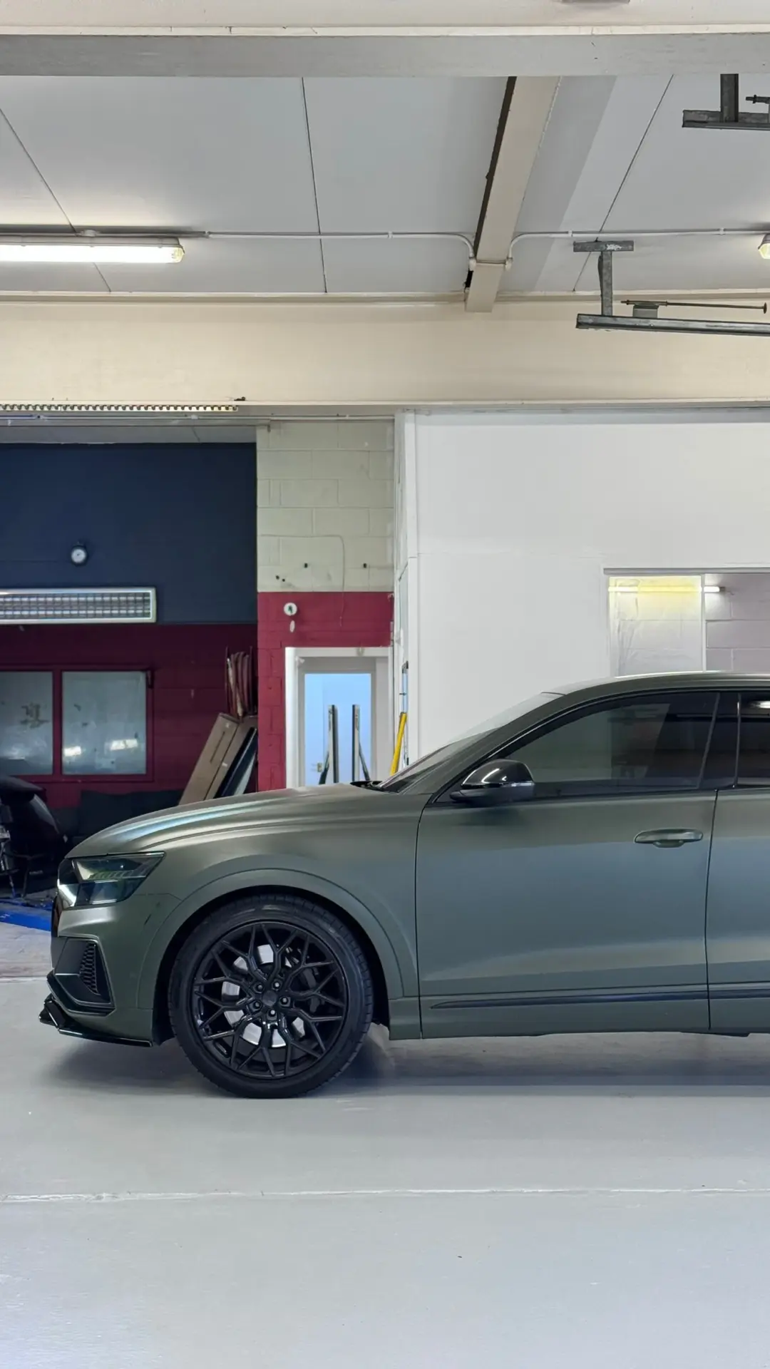 Audi SQ8 wrapped in military green vinyl by Tauro Design, view 2