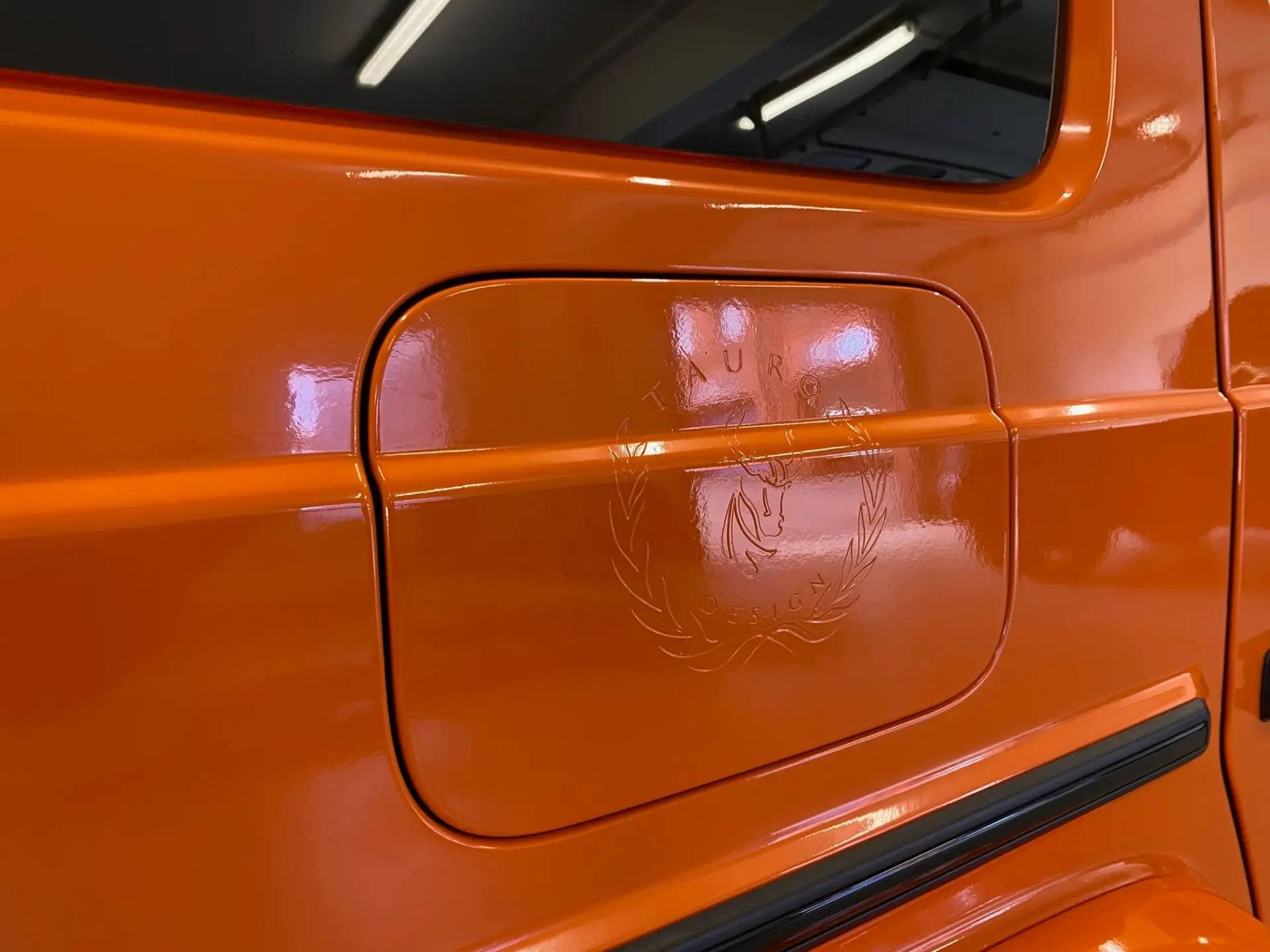 Mercedes G-Wagon wrapped in orange vinyl by Tauro Design