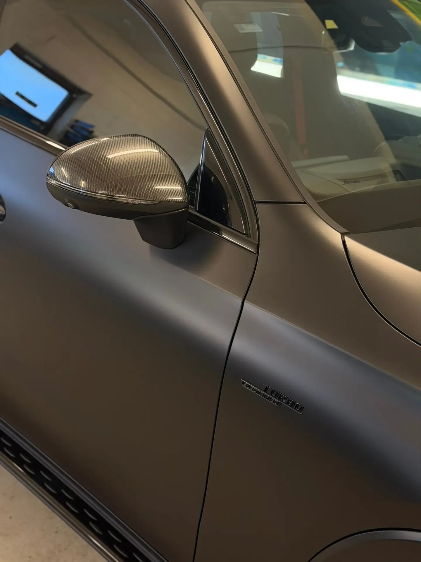 Mercedes GLC wrapped in satin black vinyl by Tauro Design, view 2